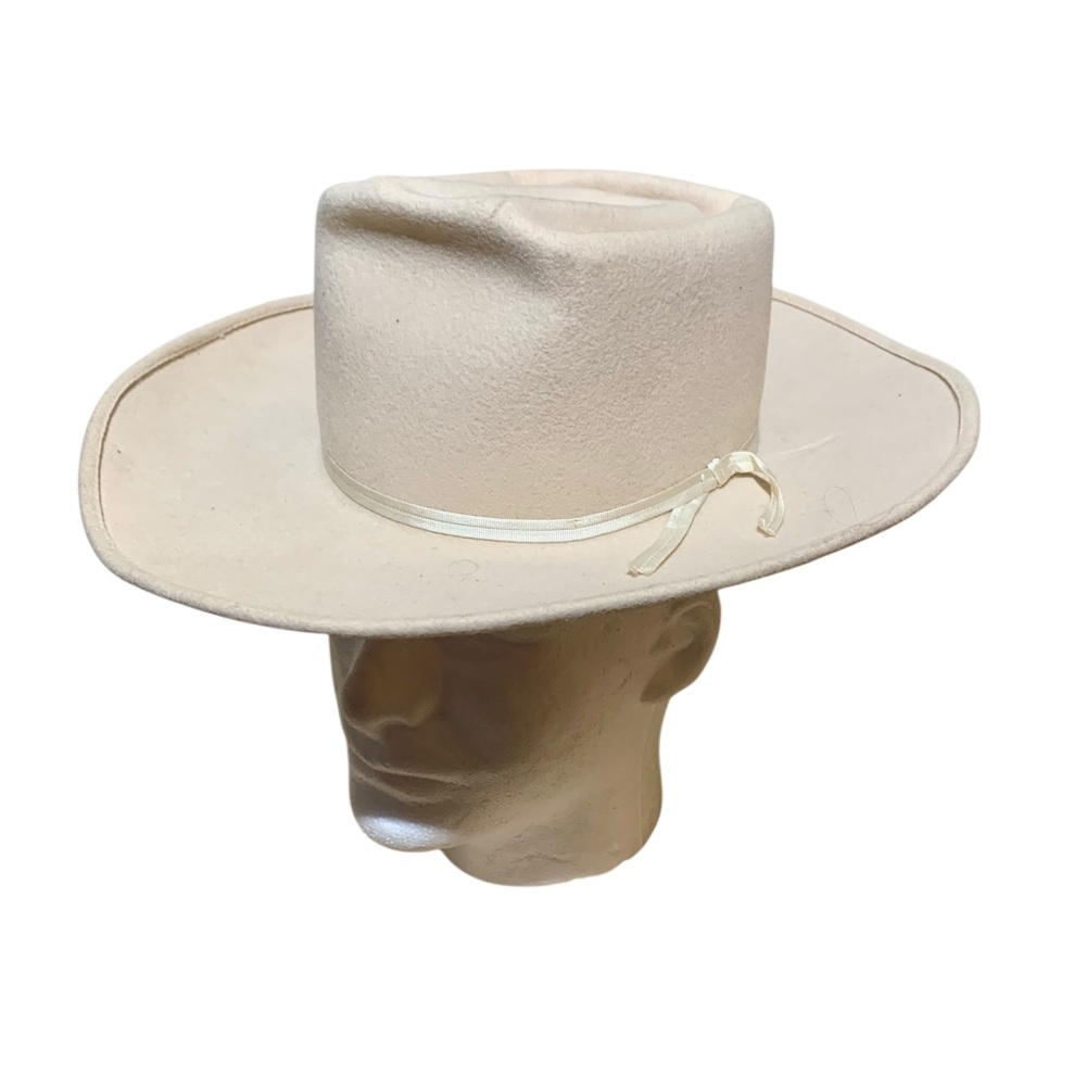 Women’s Rare Vintage 1950’s Always on Top Brand 100% Virgin Cream Wool Hat - Picture 4 of 7